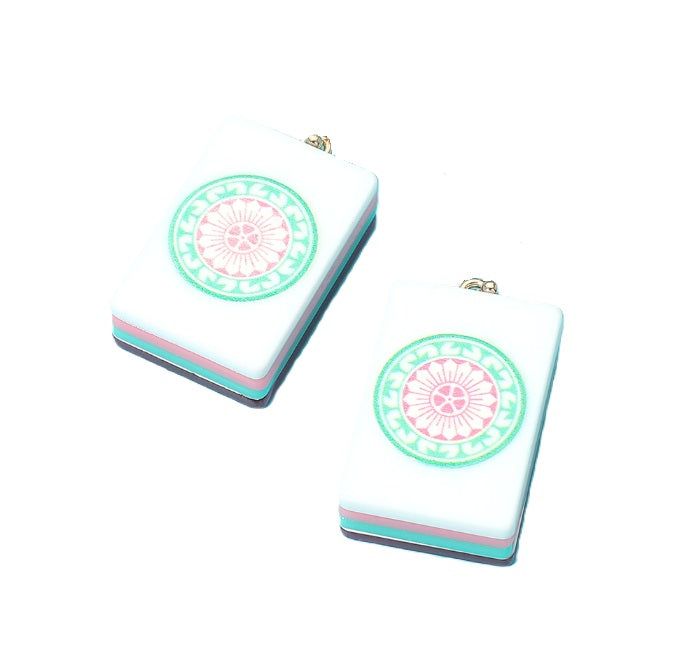 Mahjong Clip-On Earrings for Non-Pierced Ears — 6 Tile Designs Pierced Available