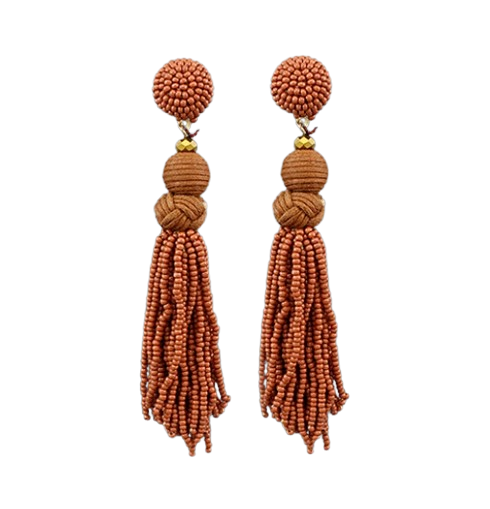 Knotted Tassel Earrings | Seed Bead Multi-Tassel Clip-On or Post | 7 Colors