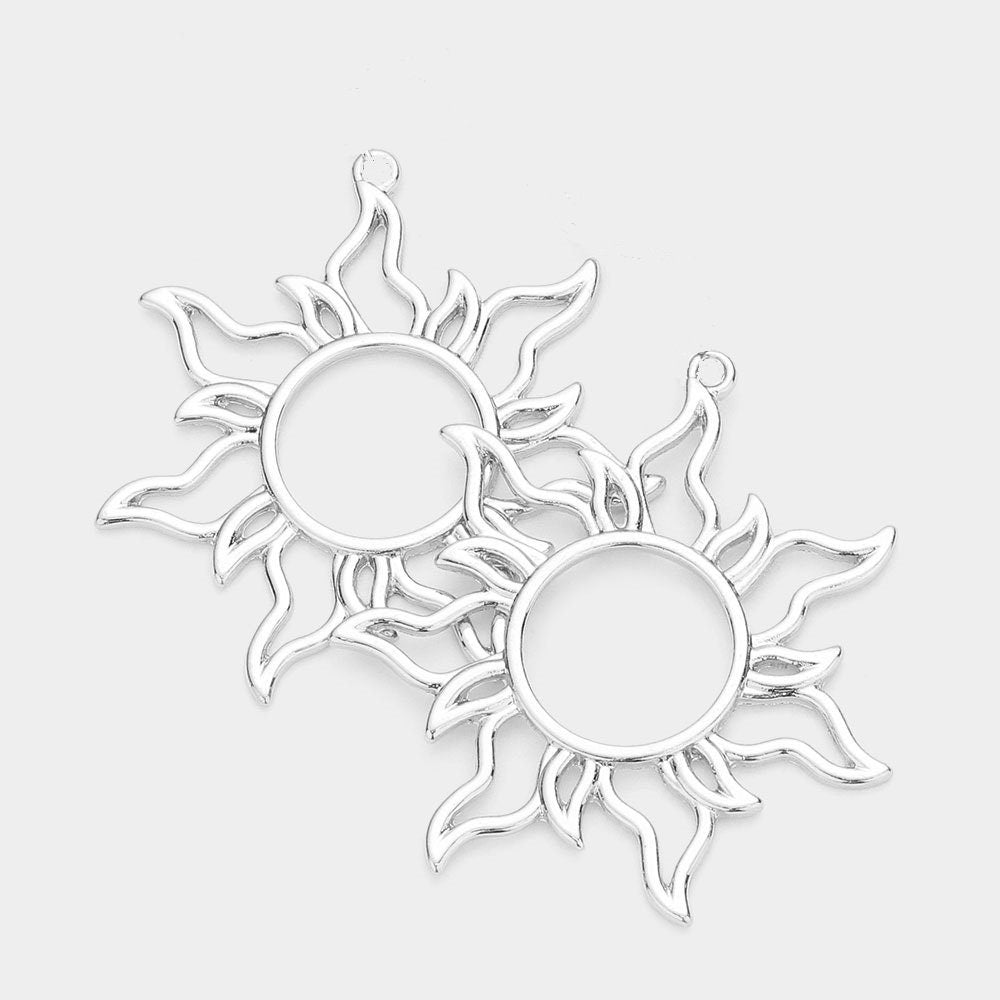Clip On Gold Silver Sun Earrings Clipon Fish Hook Designs