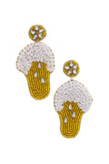 Beer Glass Seedbead Clipon Earrings Seed Beaded Pub Clip on Post Design