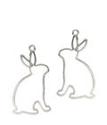 Clip On Rabbit Bunny Earrings Clipon Hook Designs 2 Colors Small Easter