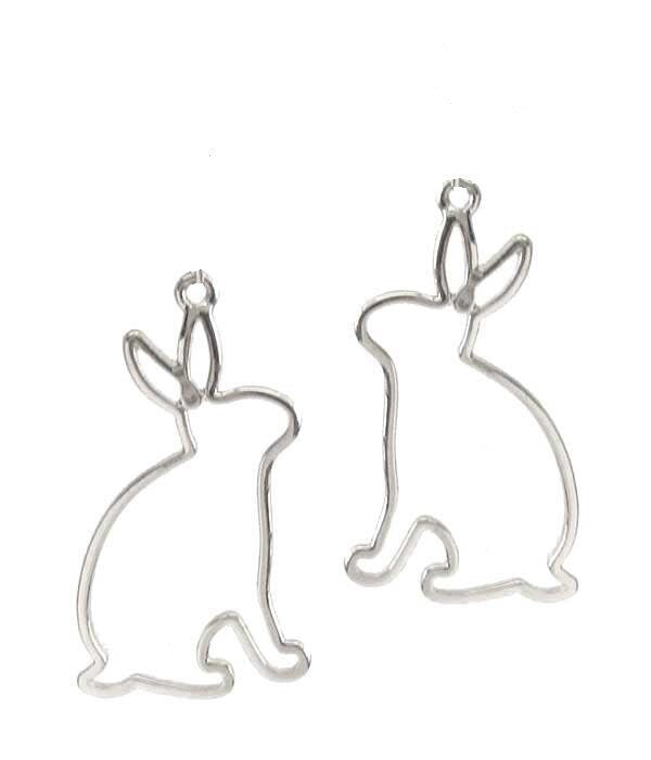 Clip On Rabbit Bunny Earrings Clipon Hook Designs 2 Colors Small Easter