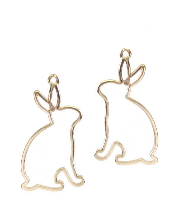 Clip On Rabbit Bunny Earrings Clipon Hook Designs 2 Colors Small Easter