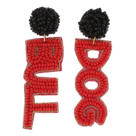 Clip On Bulldog Earrings Seed Beaded Clipon Post Designs Mississippi Georgia College Football