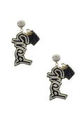 Clip On Seedbead Earrings Graduation Cap Seed Beaded Clipon Post Designs