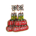 Birthday Cake Seed Bead Clip-on Earrings
