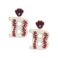 Baseball Seed Beaded Clip On Earrings Lightweight Clipon Post Seedbead Designs