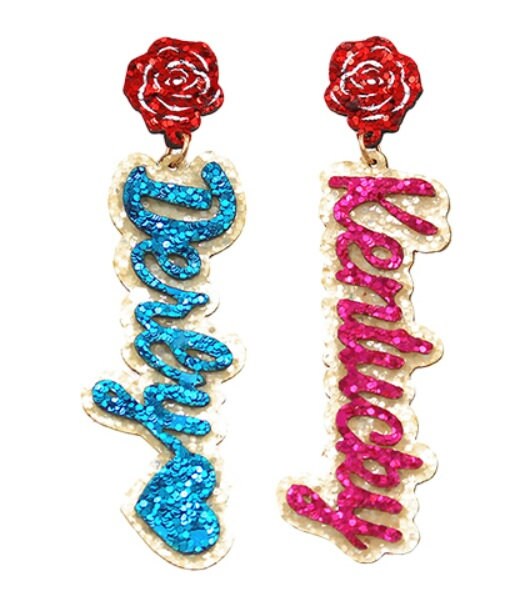 Clip On Kentucky Derby Earrings Glitter Clipon Post Designs Horse