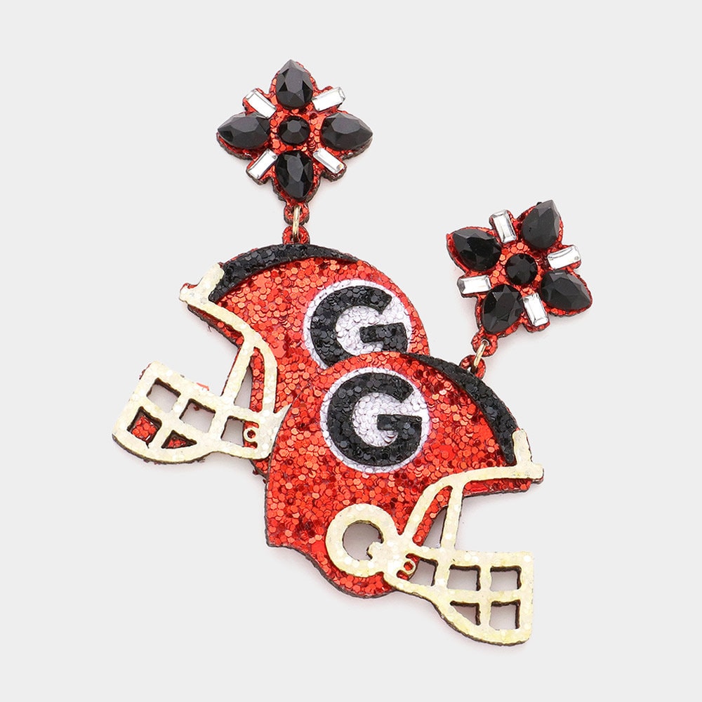 Clip On Football Helmet Earrings Seed Beaded Clipon Post Designs College 8 Colors
