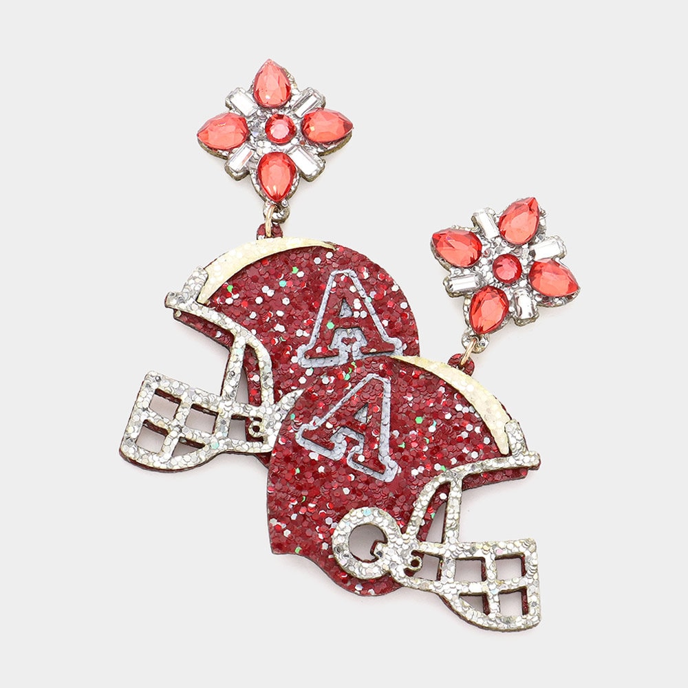 Clip On Football Helmet Earrings Seed Beaded Clipon Post Designs College 8 Colors
