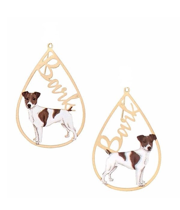 Clip On Pug Earrings Seed Beaded Clipon Post Puppy Design Small Dog