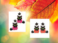 Clip On Kitten Pink Pumpkin Seedbead Earrings Seed Beaded Pink Clipon Post Designs Fall