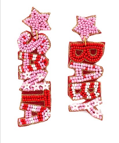 Clipon SeedBead Christmas Earrings Winter Santa Baby Seed Beaded Clip on Post Designs