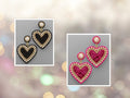 Black Clip On Heart Seed Bead Earrings Seedbead Clipon Post Designs Valentines Day