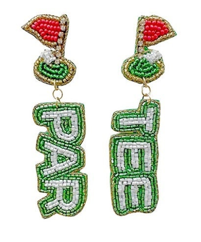 Golf Seed Beaded Clip On Earrings Clipon Post Seedbead Designs Par Tee