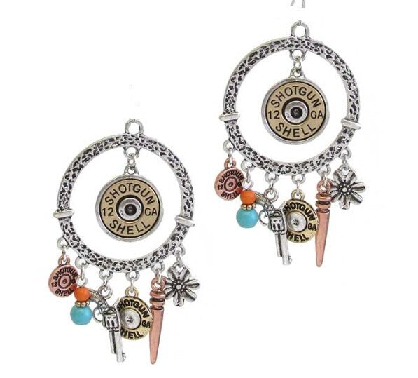 Clip On Shotgun Shell Hoop Earrings Metal Clipon Hook Designs Small