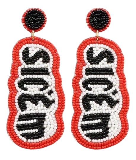 Clip On Georgia Sic'Em Earrings Seed Beaded Clipon Post Designs Georgia College Football