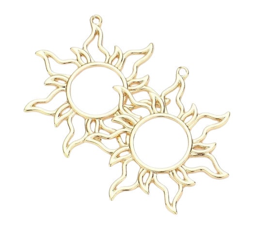 Clip On Gold Silver Sun Earrings Clipon Fish Hook Designs