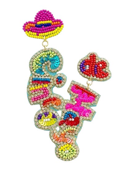 Cinco De Mayo Seedbead Clipon Earrings Mexican Seed Bead Clip on Post Designs