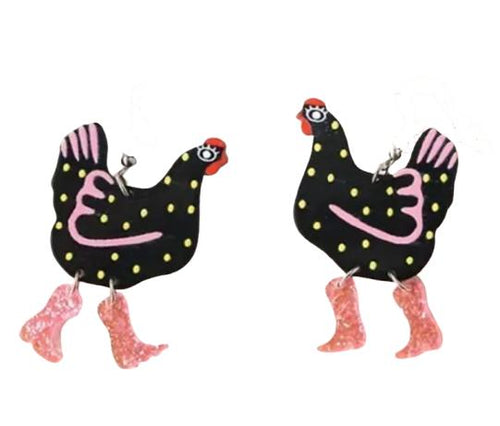 Clip On Chicken Earrings Acrylic Clipon Hook Designs