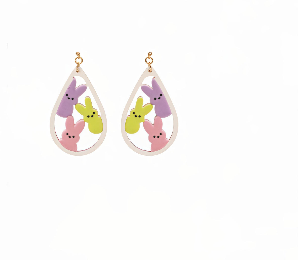 Clip On Easter Bunny Earrings Clipon Hook Designs Small Acrylic