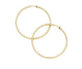 Gold Clip On Textured Hoop Earrings Lightweight Design 3 Sizes