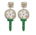 Golf Ball Tee Seed Beaded Clip On Earrings Clipon Post Seedbead Designs 2 Colors