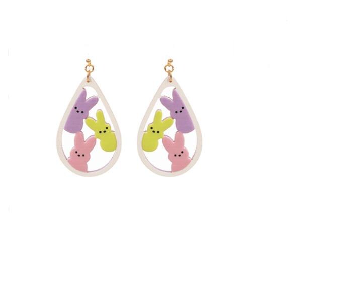 Clip On Easter Bunny Earrings Clipon Hook Designs Small Acrylic