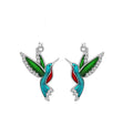Clip On Hummingbird Earrings 3D Epoxy Clipon Hook Designs .5 Inch Tiny Bird