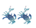 Clip On Crab Earrings Lightweight Design Crystal Embellished Epoxy Sealife Small 2 Colors
