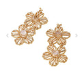 Clipon Beaded Flower Earrings Faceted Bead Clip On Hook Designs