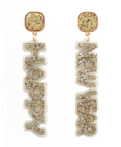 New Years Glitter Clipon Earrings Happy New Year Clip on Post Styles