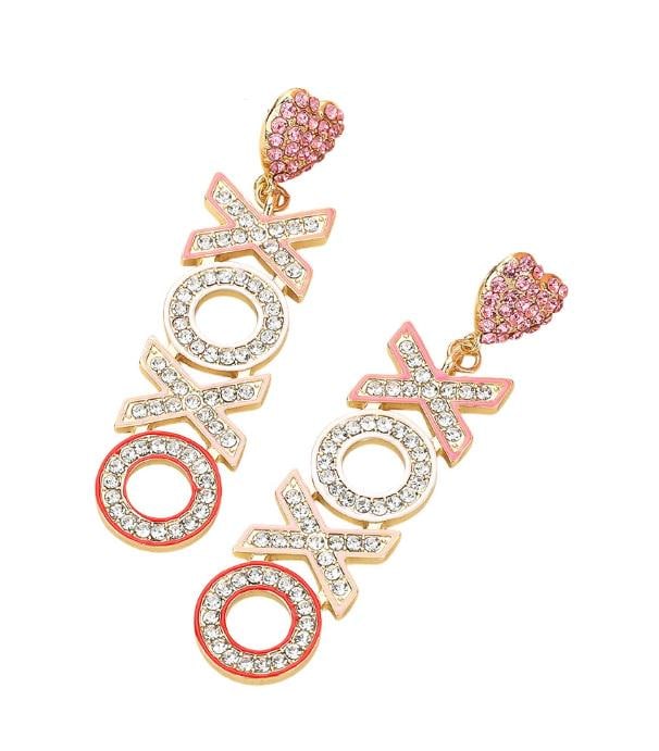 Clip On Heart Crystal Earrings Clipon Post Paved Crystal Designs Valentines Day 2 Colors
