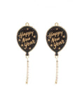 New Years Balloons Glitter Clipon Earrings Clip on Post Styles Gold