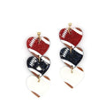 Clipon Football Earrings Football Painted Acrylic Hearts Clip On Hook Designs