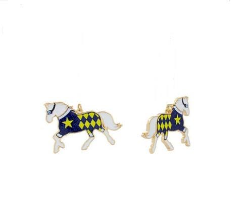 Clip On Kentucky Derby Earrings Glitter Horse Clipon Hook Designs