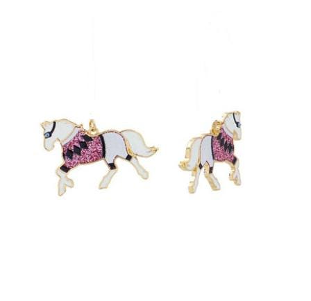 Clip On Kentucky Derby Earrings Glitter Horse Clipon Hook Designs