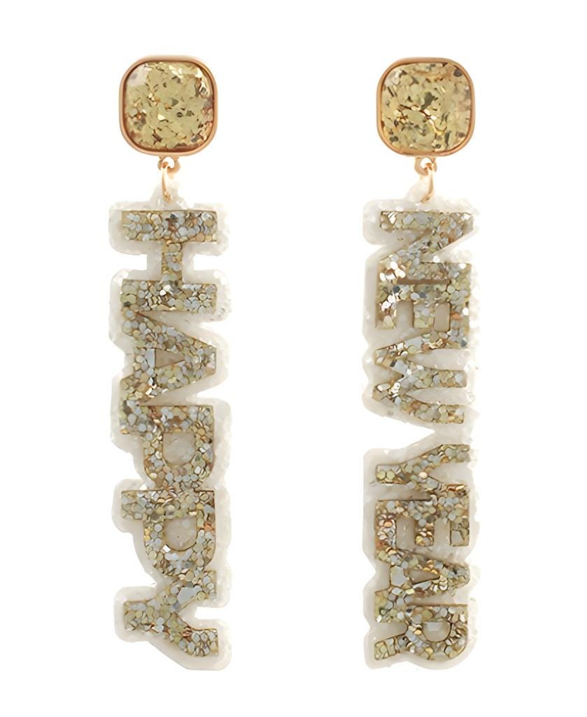 New Years Glitter Clipon Earrings Happy New Year Clip on Post Styles
