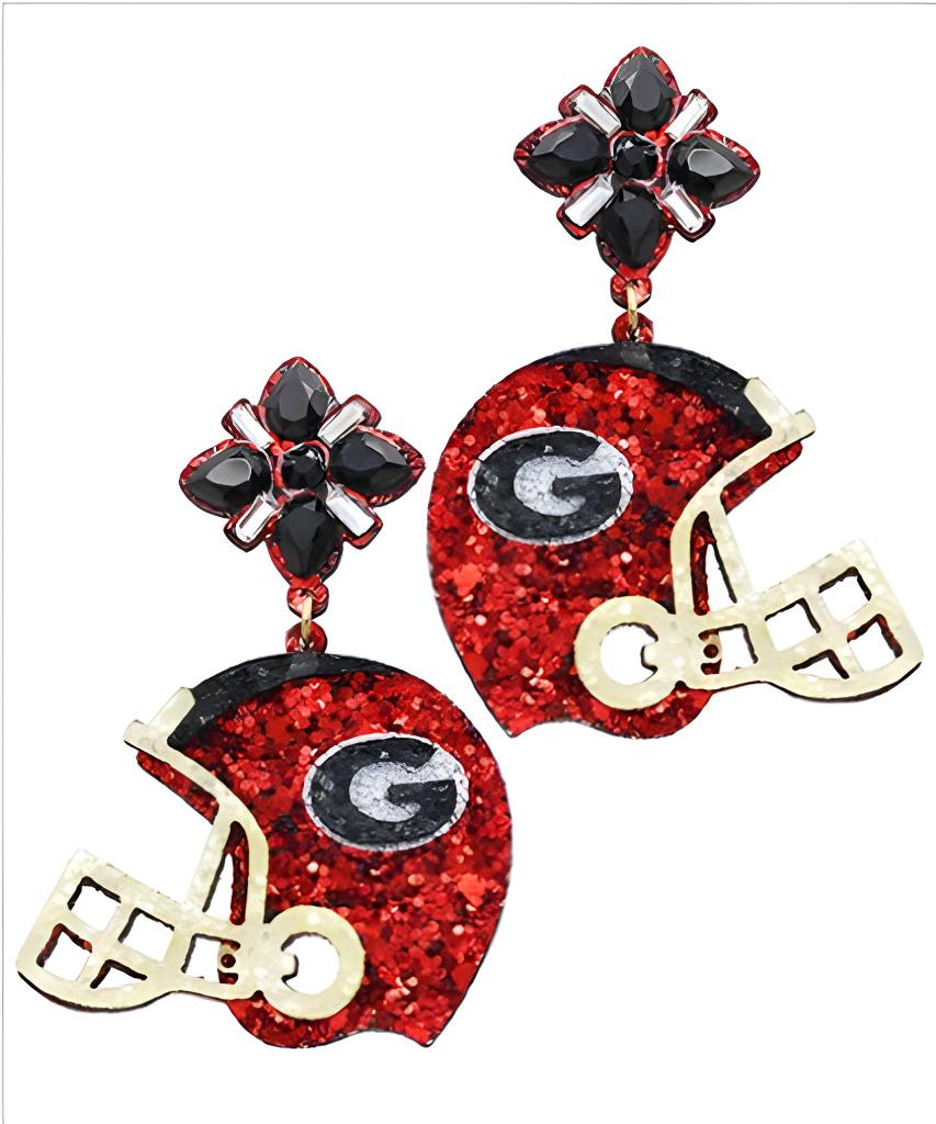 Clip On Football Helmet Earrings Seed Beaded Clipon Post Designs College 8 Colors