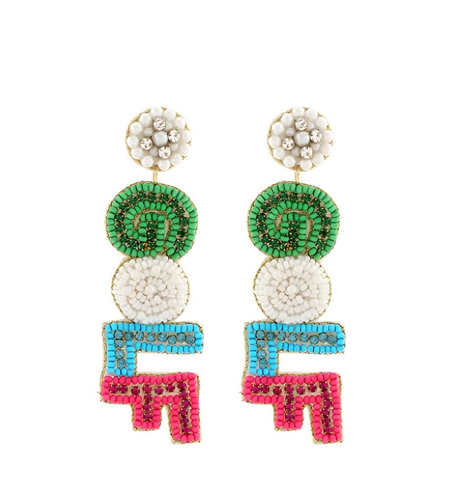 Golf Seed Beaded Clip On Earrings Clipon Post Seedbead Designs