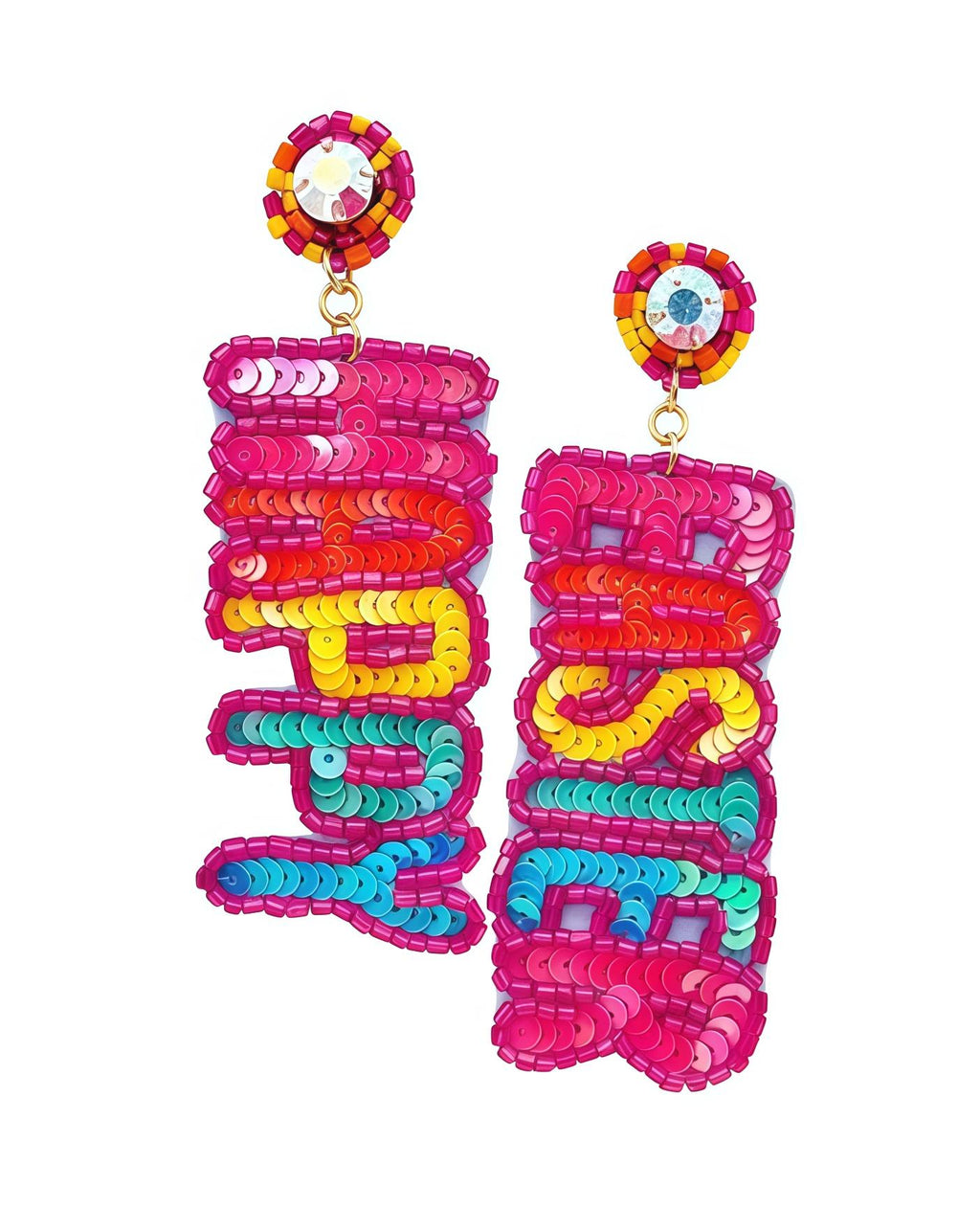 Clip On Happy Easter Seed Beaded Earrings Seedbead Clipon Post Designs 2 Colors