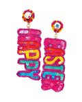 Clip On Happy Easter Seed Beaded Earrings Seedbead Clipon Post Designs 2 Colors