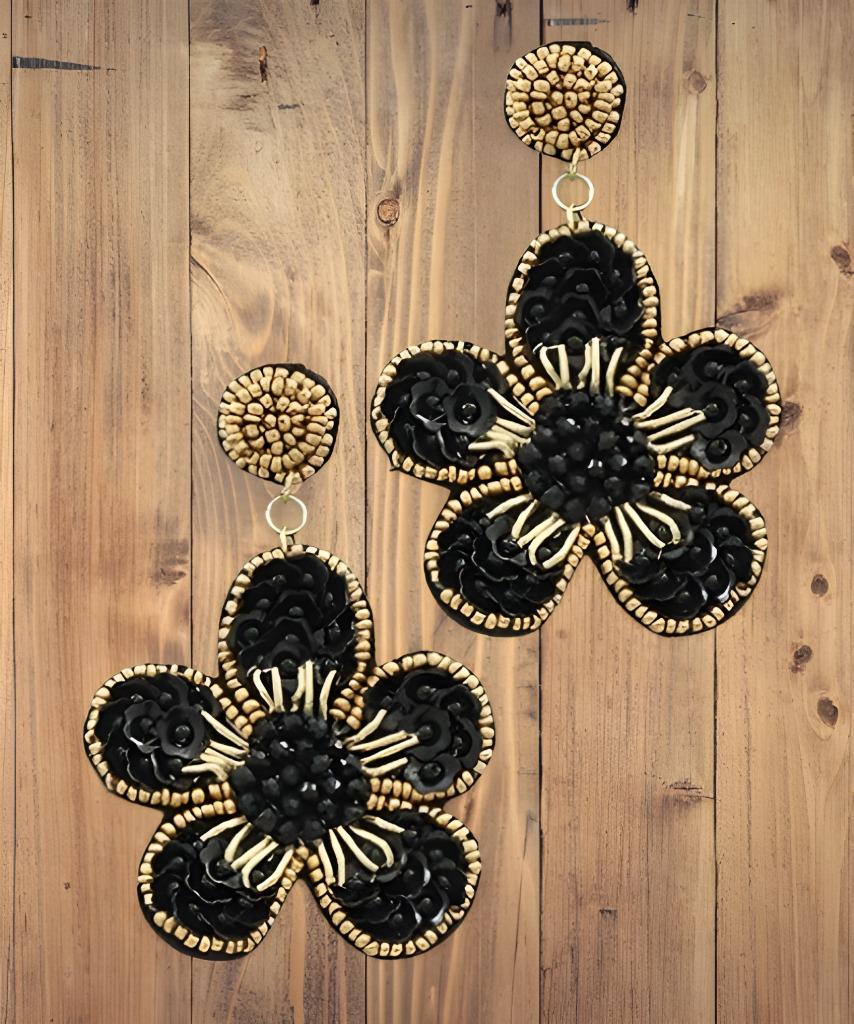 Flower Seed Beaded Gold Clip On Earrings Lightweight Clipon Post Designs Seedbead 8 Colors