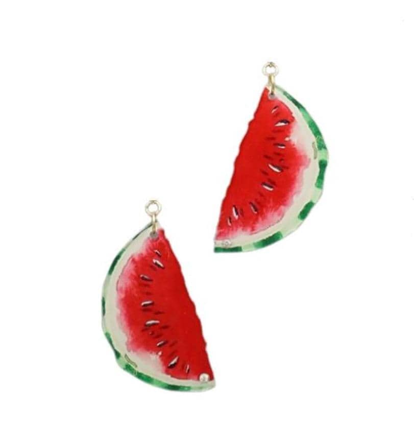 Clip On Watermelon Earrings Lighweight Acrylic Clipon Hook Designs