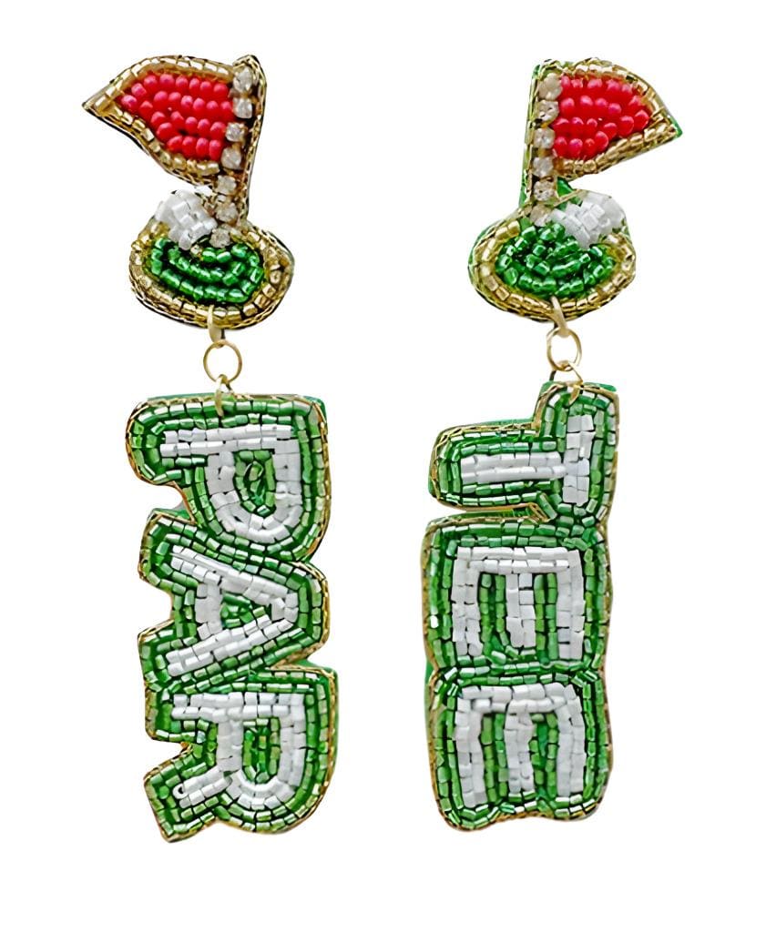 Golf Seed Beaded Clip On Earrings Clipon Post Seedbead Designs Par Tee