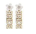 Bride Glitter Clipon  Earrings Clip Post Designs Wedding Shower