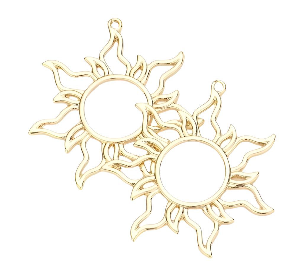 Clip On Gold Silver Sun Earrings Clipon Fish Hook Designs