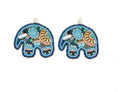 Clip On Elephant Turquoise Stone Seed Beaded Earrings Clipon Design