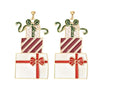 Christmas Earrings Gift Stack Clip On Enamel Clipon Hook Designs