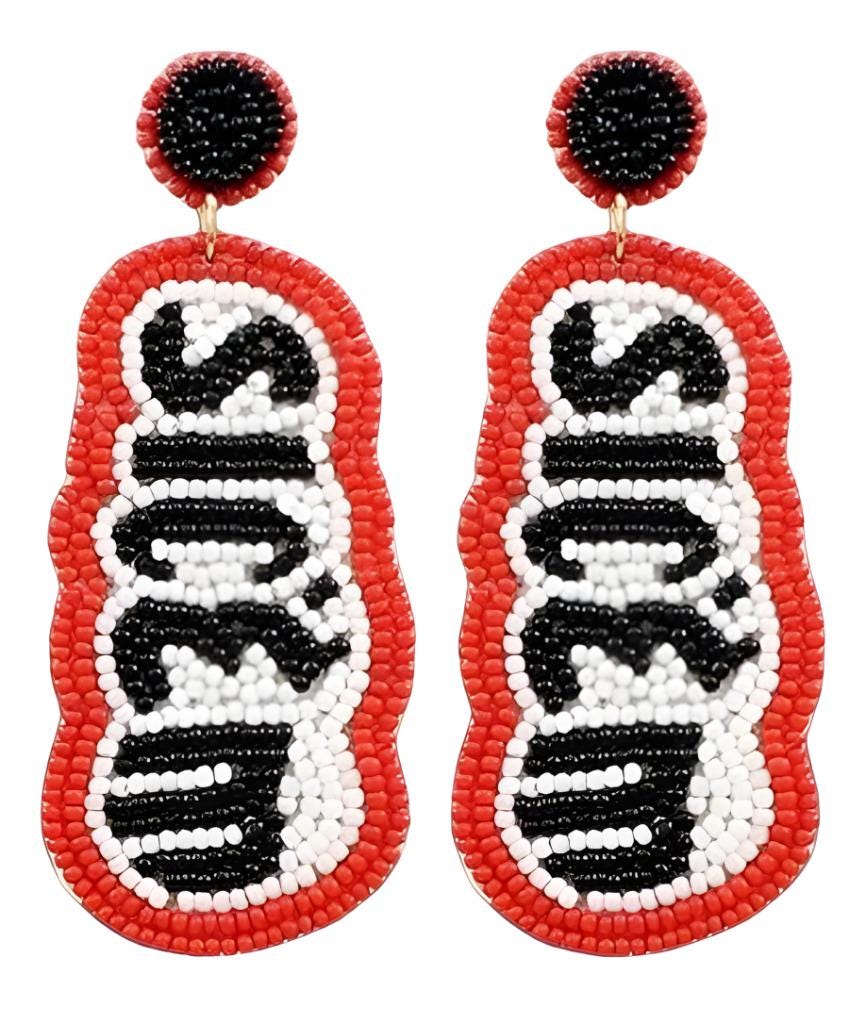 Clip On Georgia Sic'Em Earrings Seed Beaded Clipon Post Designs Georgia College Football